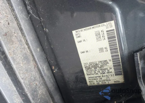 2011 Nissan Maxima 3.5 S z USA, uszkodzony, nr VIN 1N4AA5AP4BC824732